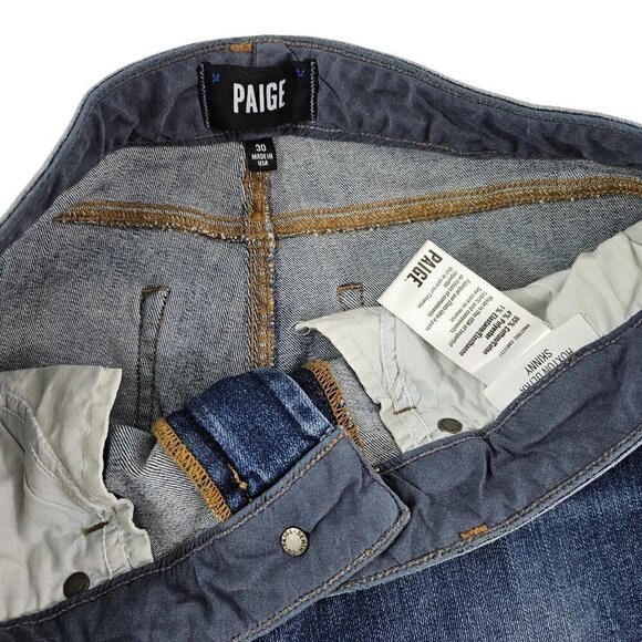Paige Hoxton Ultra Skinny Women’s Distressed Ripped Mid Rise Blue Jeans Size 30 - Picture 14 of 16